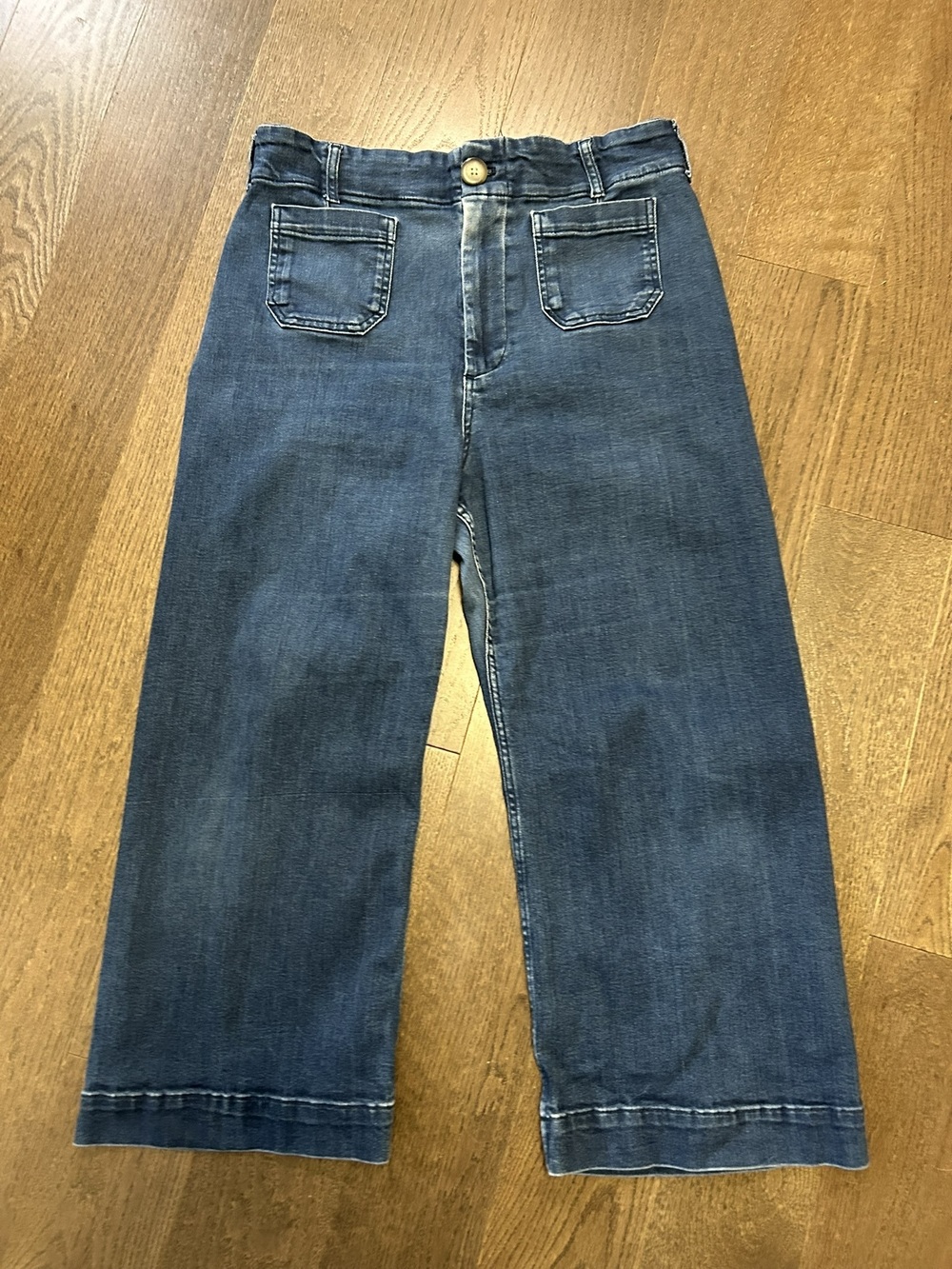 Anthropologie Maeve Colette High-Rise Wide-Leg Cropped Jeans - Size 33